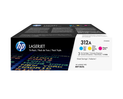 HP 312A Cyan Tri-Pack LaserJet Toner Cartridge HP 312A Cyan Tri-Pack LaserJet Toner Cartridge